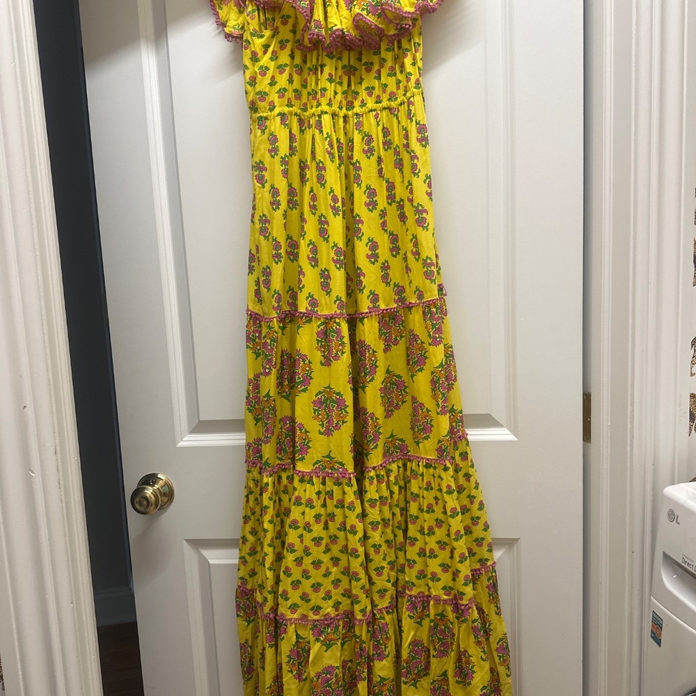Miss June yellow off the shoulder dress - small - Picture 5 of 5